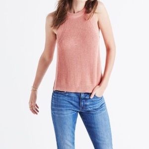 Madewell Coral Pink Valley Sweater Tank